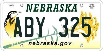 NE license plate ABY325