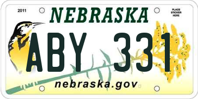 NE license plate ABY331
