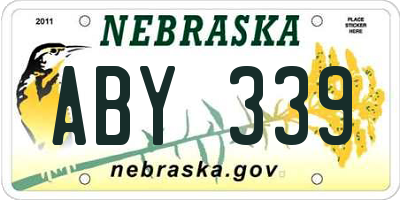 NE license plate ABY339
