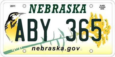 NE license plate ABY365