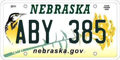 NE license plate ABY385