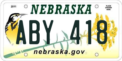 NE license plate ABY418