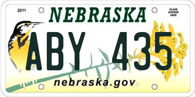 NE license plate ABY435