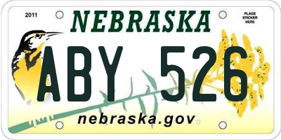 NE license plate ABY526