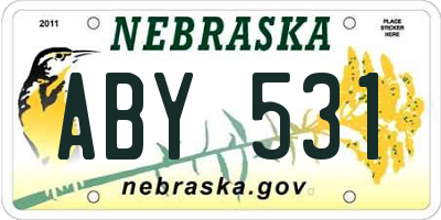 NE license plate ABY531