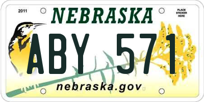 NE license plate ABY571