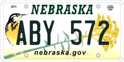NE license plate ABY572
