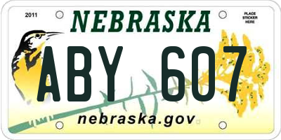 NE license plate ABY607