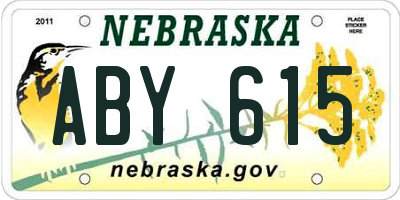 NE license plate ABY615