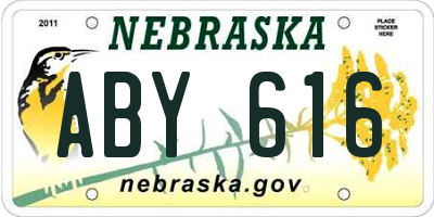 NE license plate ABY616
