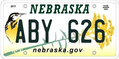 NE license plate ABY626