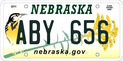 NE license plate ABY656