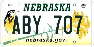 NE license plate ABY707
