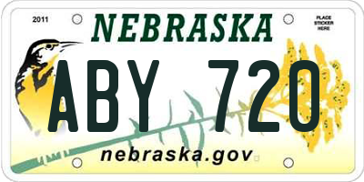 NE license plate ABY720