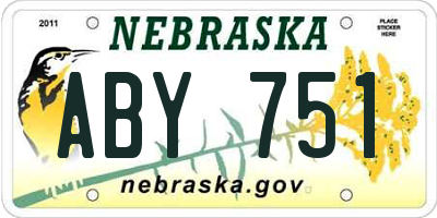NE license plate ABY751