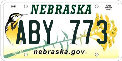 NE license plate ABY773