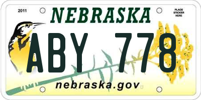 NE license plate ABY778