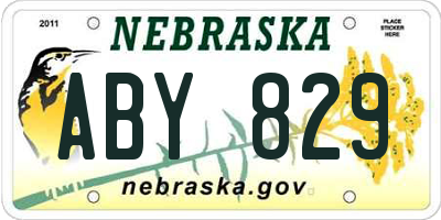 NE license plate ABY829