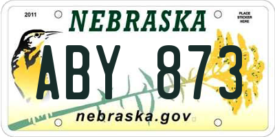 NE license plate ABY873
