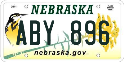 NE license plate ABY896