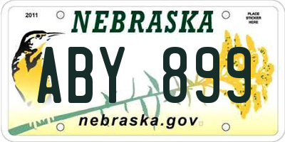 NE license plate ABY899