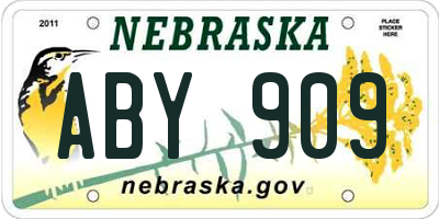 NE license plate ABY909