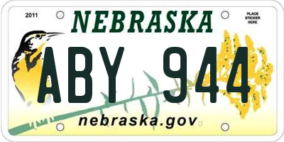 NE license plate ABY944