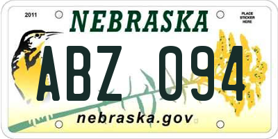 NE license plate ABZ094