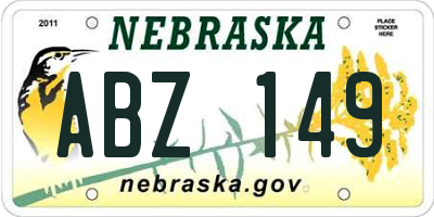 NE license plate ABZ149