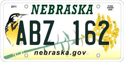 NE license plate ABZ162