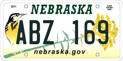 NE license plate ABZ169