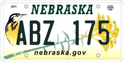 NE license plate ABZ175