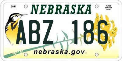 NE license plate ABZ186