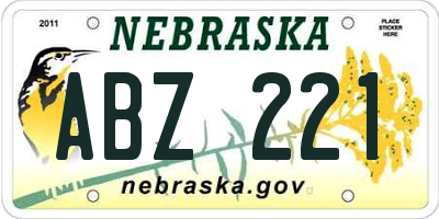 NE license plate ABZ221