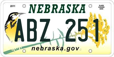 NE license plate ABZ251