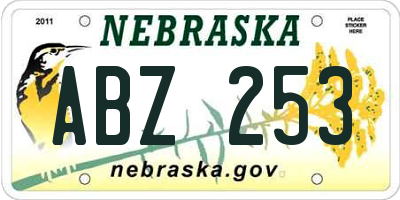 NE license plate ABZ253