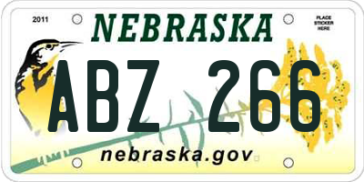 NE license plate ABZ266