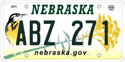 NE license plate ABZ271