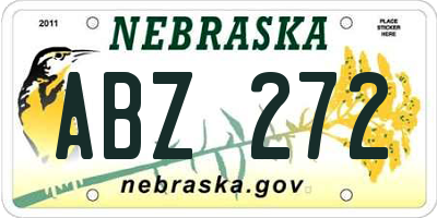 NE license plate ABZ272
