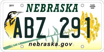 NE license plate ABZ291