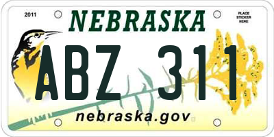 NE license plate ABZ311