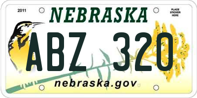 NE license plate ABZ320