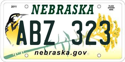 NE license plate ABZ323