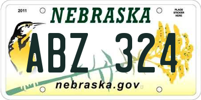 NE license plate ABZ324