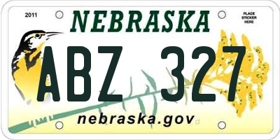 NE license plate ABZ327