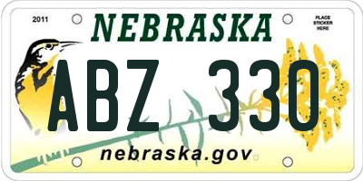 NE license plate ABZ330