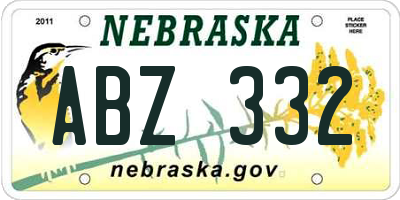 NE license plate ABZ332