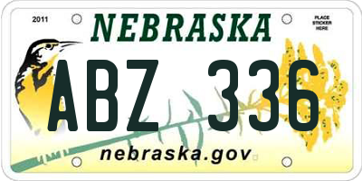 NE license plate ABZ336