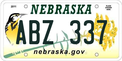 NE license plate ABZ337