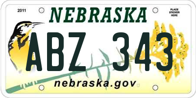 NE license plate ABZ343